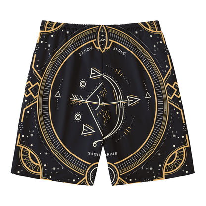 Vintage Sagittarius Zodiac Sign Print Men's Swim Trunks