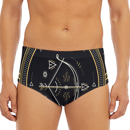 Vintage Sagittarius Zodiac Sign Print Men's Triangle Swim Briefs