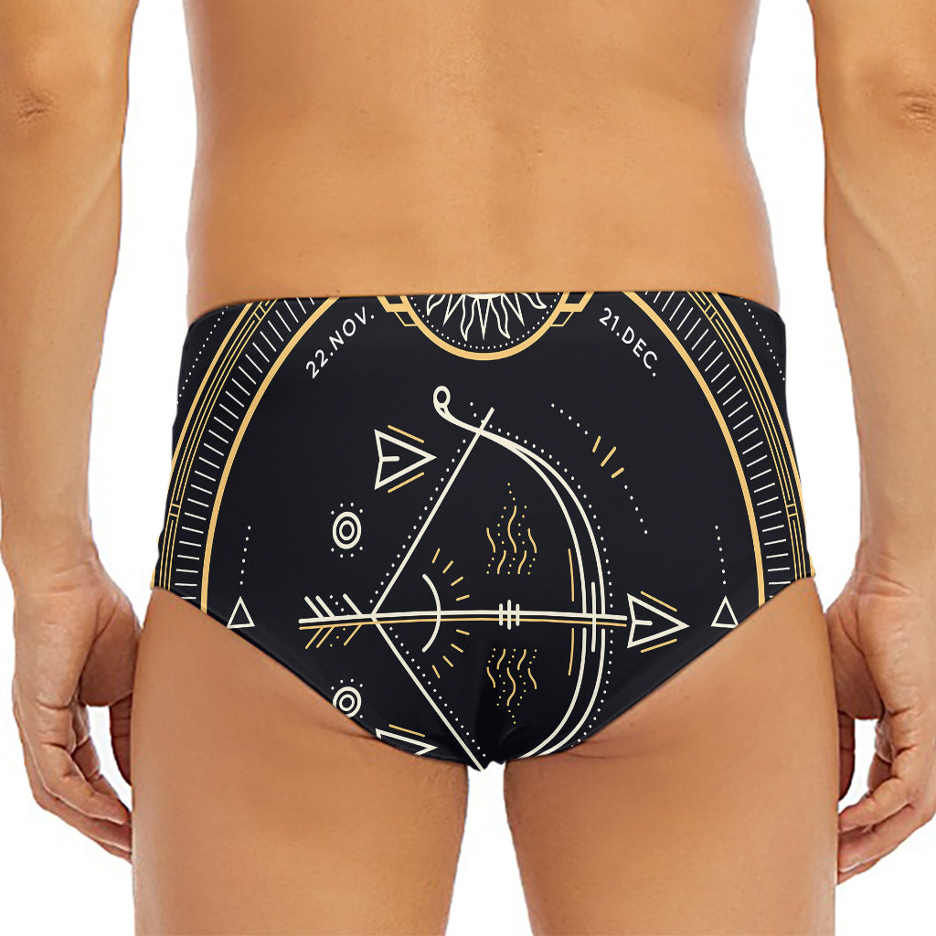 Vintage Sagittarius Zodiac Sign Print Men's Triangle Swim Briefs