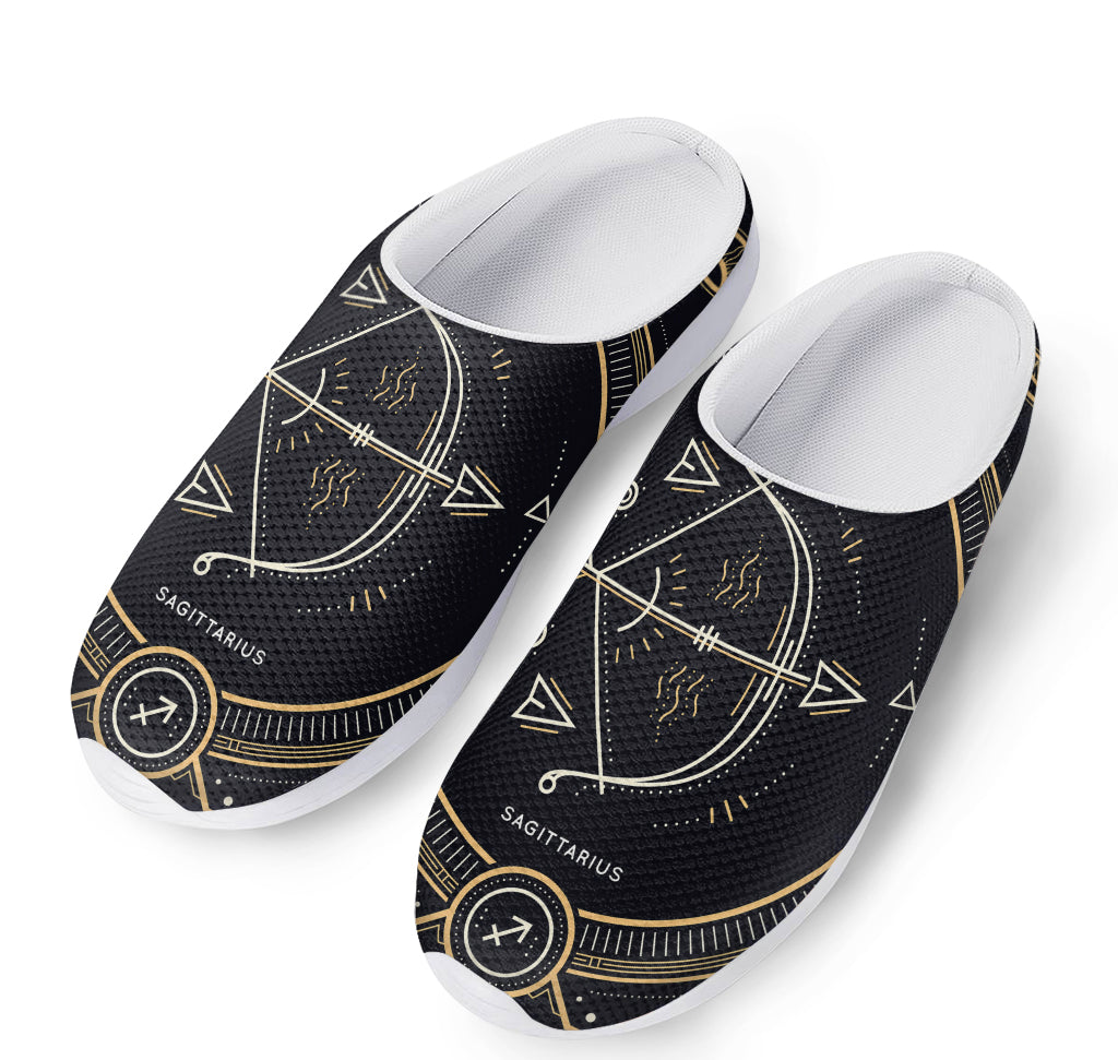 Vintage Sagittarius Zodiac Sign Print Mesh Casual Shoes