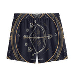 Vintage Sagittarius Zodiac Sign Print Mesh Shorts
