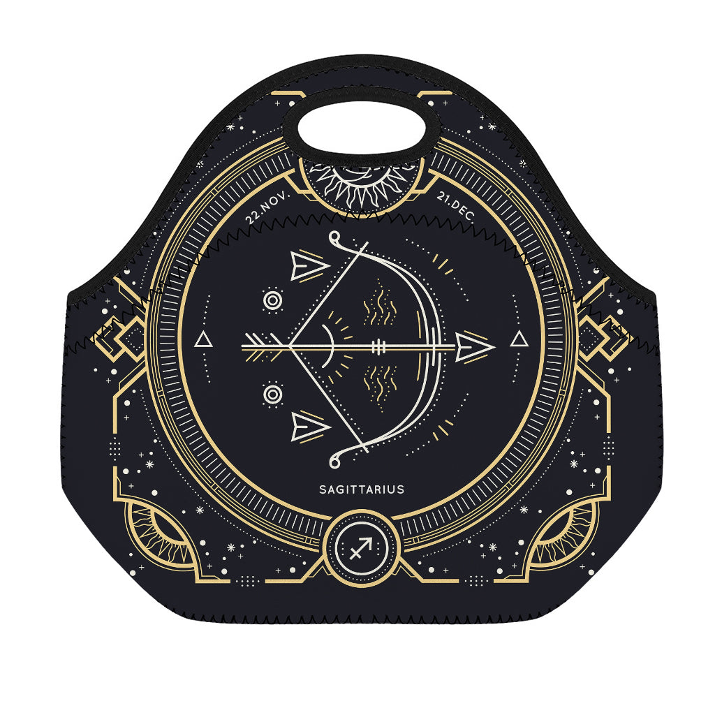Vintage Sagittarius Zodiac Sign Print Neoprene Lunch Bag
