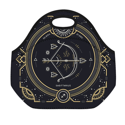 Vintage Sagittarius Zodiac Sign Print Neoprene Lunch Bag