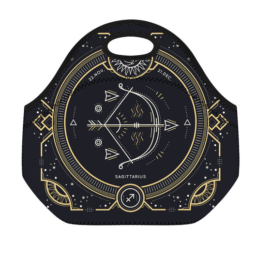 Vintage Sagittarius Zodiac Sign Print Neoprene Lunch Bag