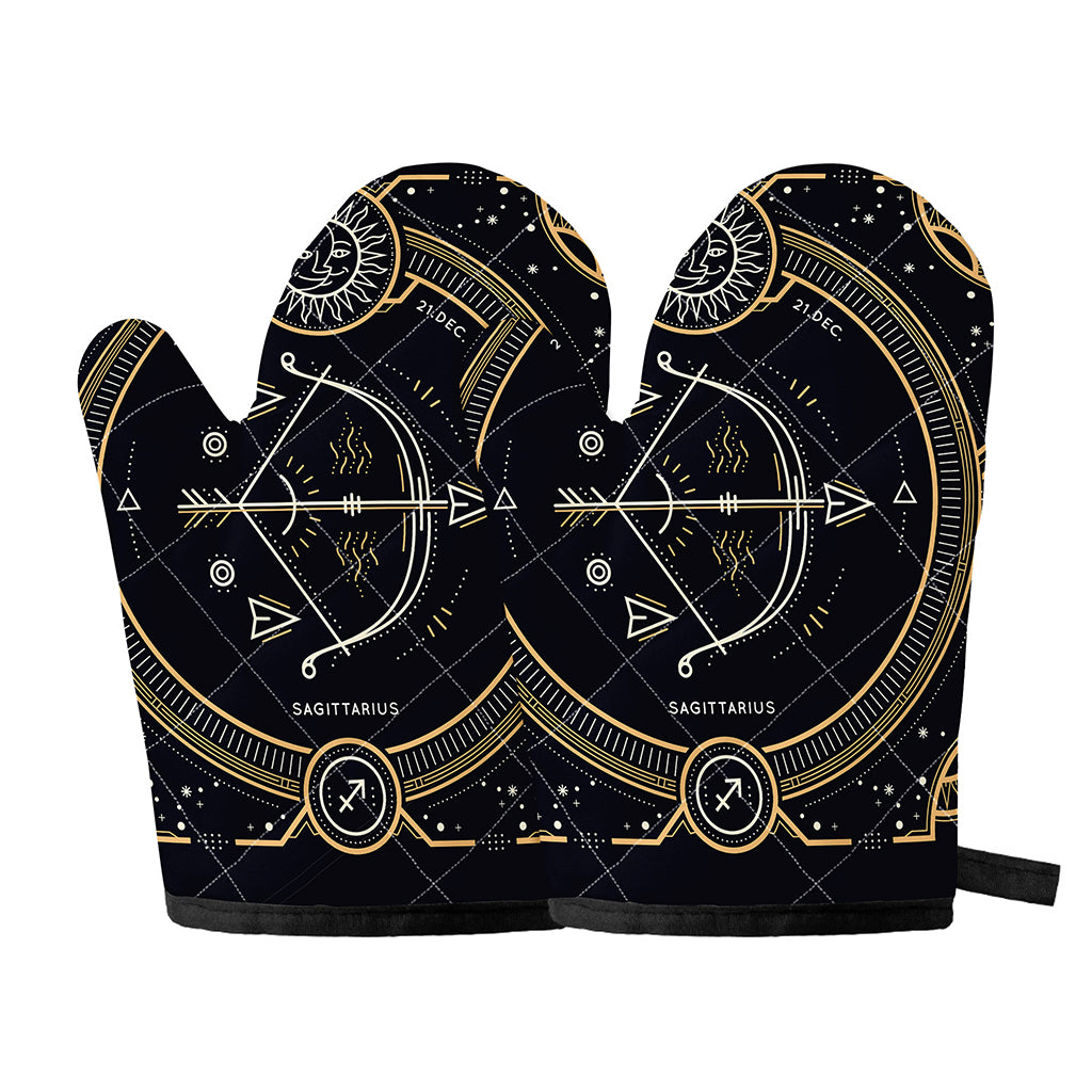 Vintage Sagittarius Zodiac Sign Print Oven Mitts