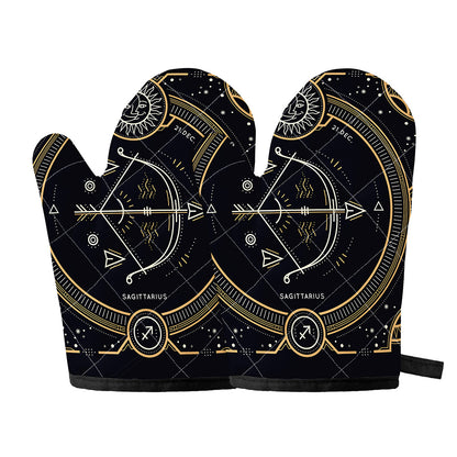 Vintage Sagittarius Zodiac Sign Print Oven Mitts