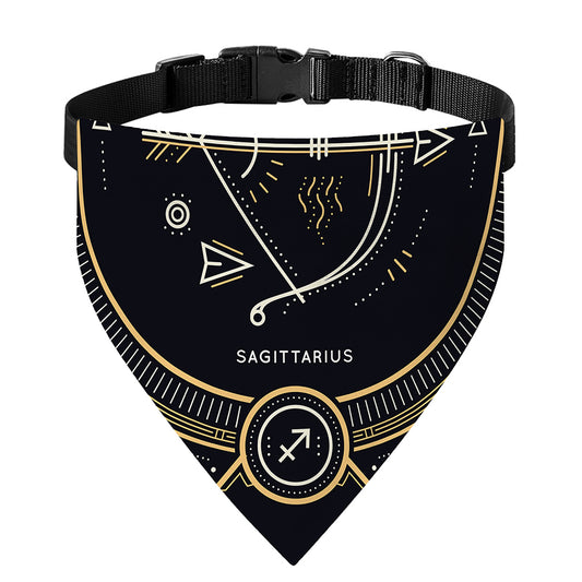 Vintage Sagittarius Zodiac Sign Print Over The Collar Dog Bandana