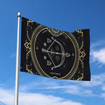 Vintage Sagittarius Zodiac Sign Print Polyester Flag