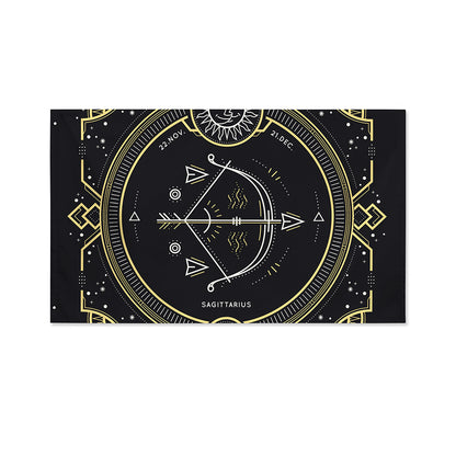 Vintage Sagittarius Zodiac Sign Print Polyester Flag