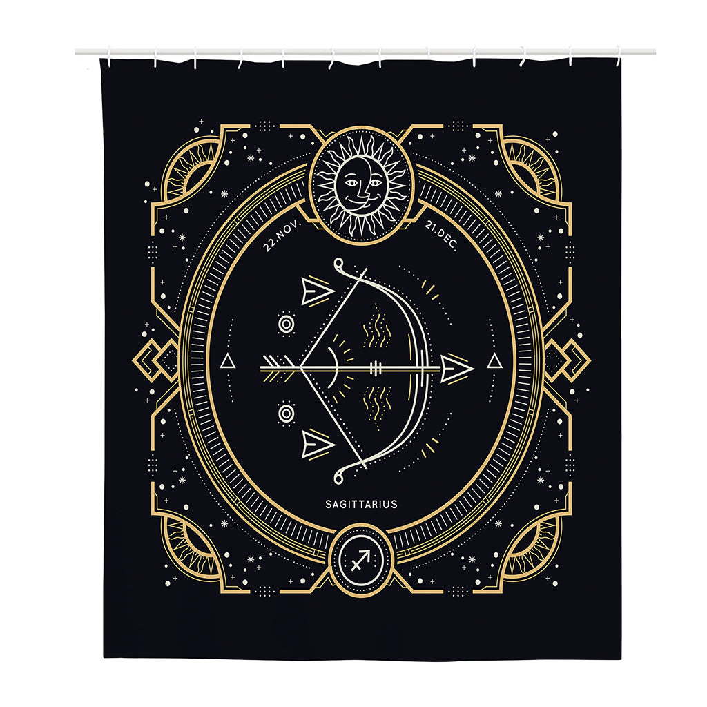 Vintage Sagittarius Zodiac Sign Print Polyester Shower Curtain