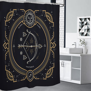 Vintage Sagittarius Zodiac Sign Print Premium Shower Curtain