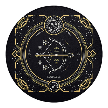 Vintage Sagittarius Zodiac Sign Print Round Blanket