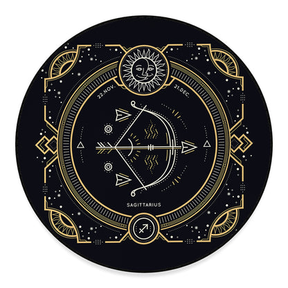 Vintage Sagittarius Zodiac Sign Print Round Floor Mat