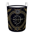 Vintage Sagittarius Zodiac Sign Print Round Laundry Basket