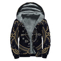 Vintage Sagittarius Zodiac Sign Print Sherpa Lined Zip Up Hoodie