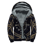Vintage Sagittarius Zodiac Sign Print Sherpa Lined Zip Up Hoodie
