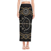 Vintage Sagittarius Zodiac Sign Print Side Slit Maxi Skirt