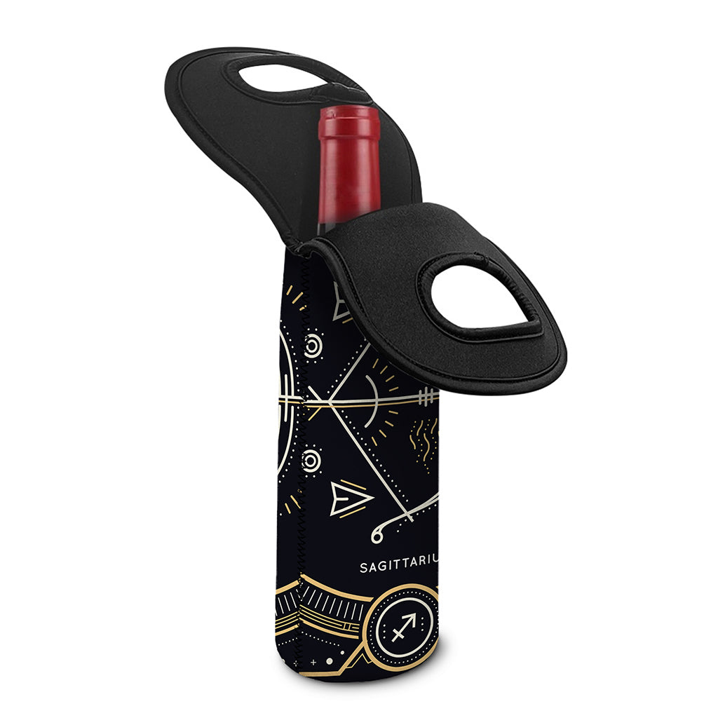 Vintage Sagittarius Zodiac Sign Print Single Neoprene Wine Tote