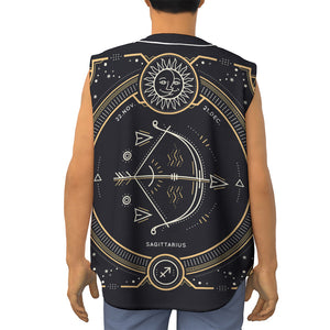 Vintage Sagittarius Zodiac Sign Print Sleeveless Baseball Jersey