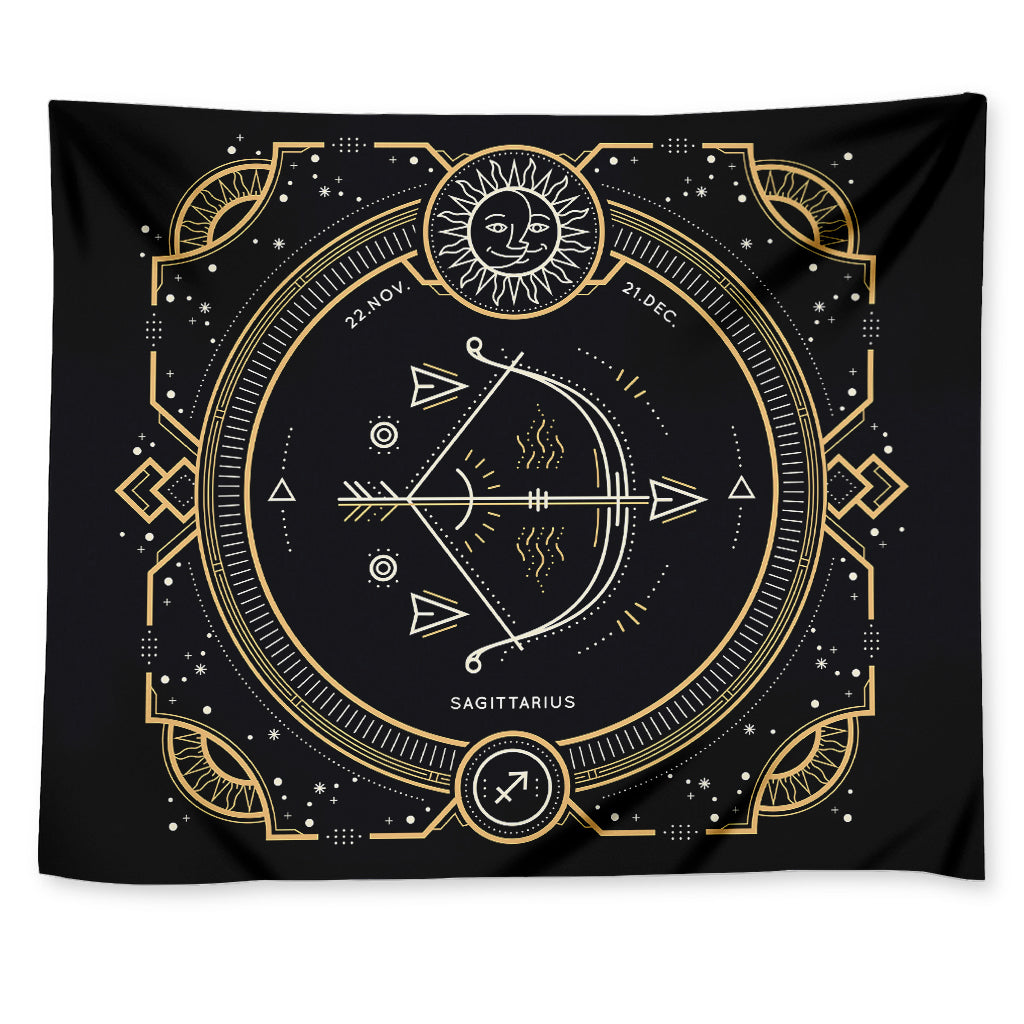Vintage Sagittarius Zodiac Sign Print Tapestry