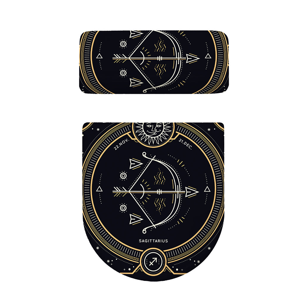 Vintage Sagittarius Zodiac Sign Print Toilet Lid And Tank Cover Set