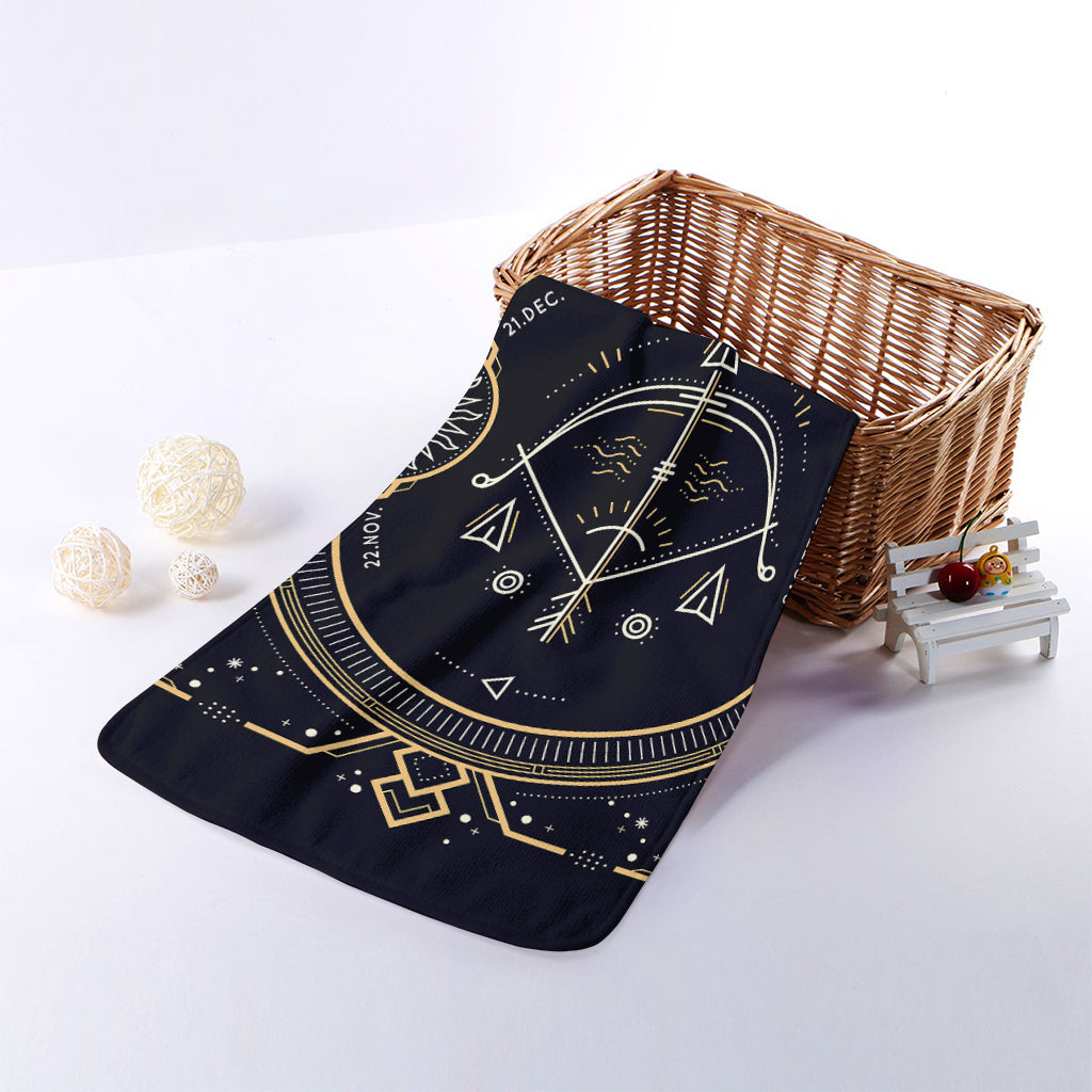Vintage Sagittarius Zodiac Sign Print Towel