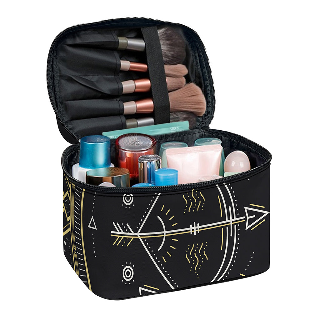 Vintage Sagittarius Zodiac Sign Print Travel Makeup Bag