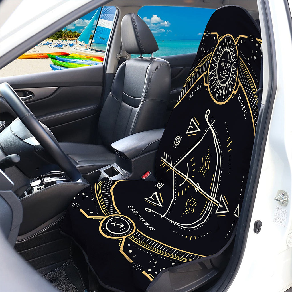 Vintage Sagittarius Zodiac Sign Print Waterproof Car Seat Cover