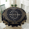 Vintage Sagittarius Zodiac Sign Print Waterproof Round Tablecloth