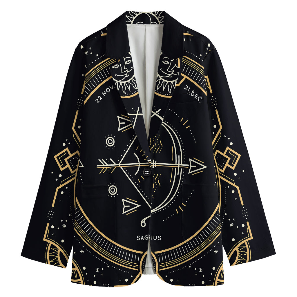 Vintage Sagittarius Zodiac Sign Print Women's Blazer