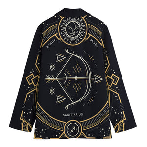 Vintage Sagittarius Zodiac Sign Print Women's Blazer