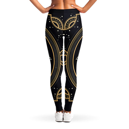 Vintage Sagittarius Zodiac Sign Print Women's Leggings