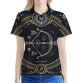 Vintage Sagittarius Zodiac Sign Print Women's Polo Shirt