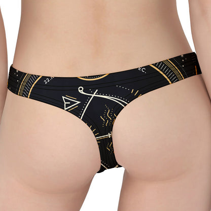 Vintage Sagittarius Zodiac Sign Print Women's Thong
