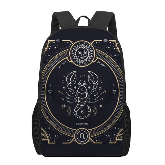 Vintage Scorpio Zodiac Sign Print 17 Inch Backpack