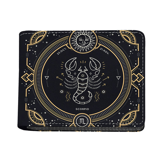 Vintage Scorpio Zodiac Sign Print Bifold Wallet