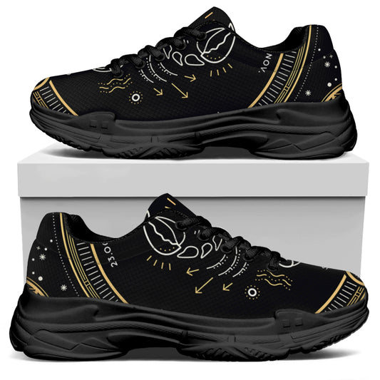 Vintage Scorpio Zodiac Sign Print Black Chunky Shoes