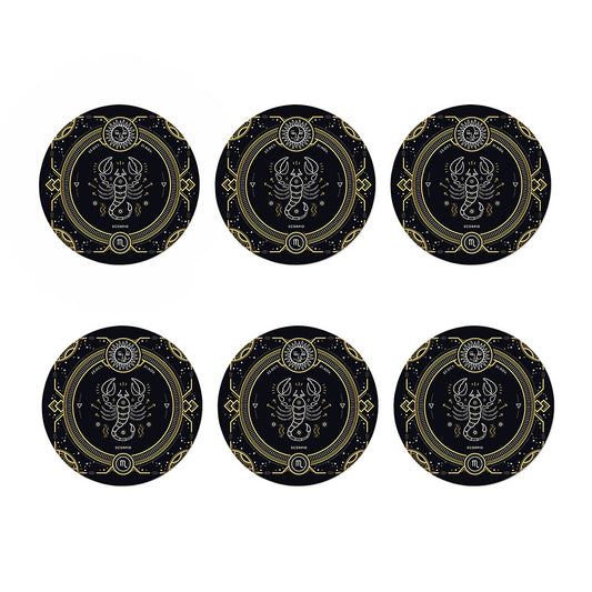 Vintage Scorpio Zodiac Sign Print Coaster Set