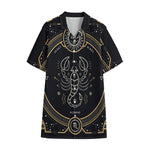 Vintage Scorpio Zodiac Sign Print Cotton Hawaiian Shirt