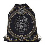 Vintage Scorpio Zodiac Sign Print Drawstring Bag