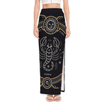 Vintage Scorpio Zodiac Sign Print High Slit Maxi Skirt