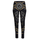 Vintage Scorpio Zodiac Sign Print High-Waisted Pocket Leggings
