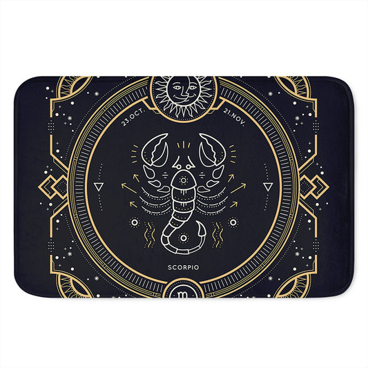 Vintage Scorpio Zodiac Sign Print Indoor Door Mat
