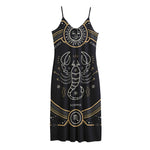 Vintage Scorpio Zodiac Sign Print Jersey Midi Cami Dress