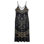 Vintage Scorpio Zodiac Sign Print Jersey Midi Cami Dress