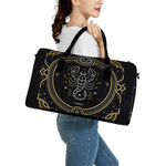 Vintage Scorpio Zodiac Sign Print Leather Duffle Bag