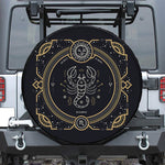 Vintage Scorpio Zodiac Sign Print Leather Spare Tire Cover