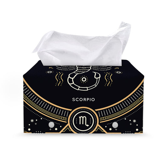 Vintage Scorpio Zodiac Sign Print Leather Tissue Box Cover