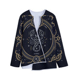 Vintage Scorpio Zodiac Sign Print Long Sleeve Short Coat