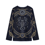 Vintage Scorpio Zodiac Sign Print Long Sleeve Short Coat